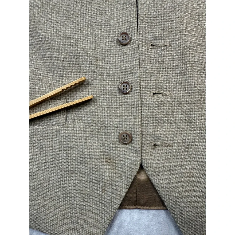 VTG Levi's Action Suit Vest Tailored For Men Sportswear‎ Tan Brown Button Front